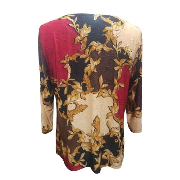 JM Collection Top 3/4 Sleeve Crew Neck Size XXL - Picture 4 of 8